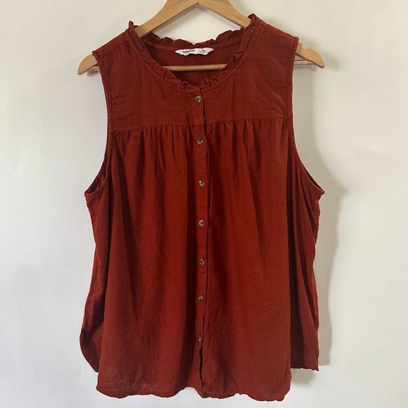 Sonoma Tops - Sonoma Button Up V Neck Sleeveless Blouse XXL #W0975